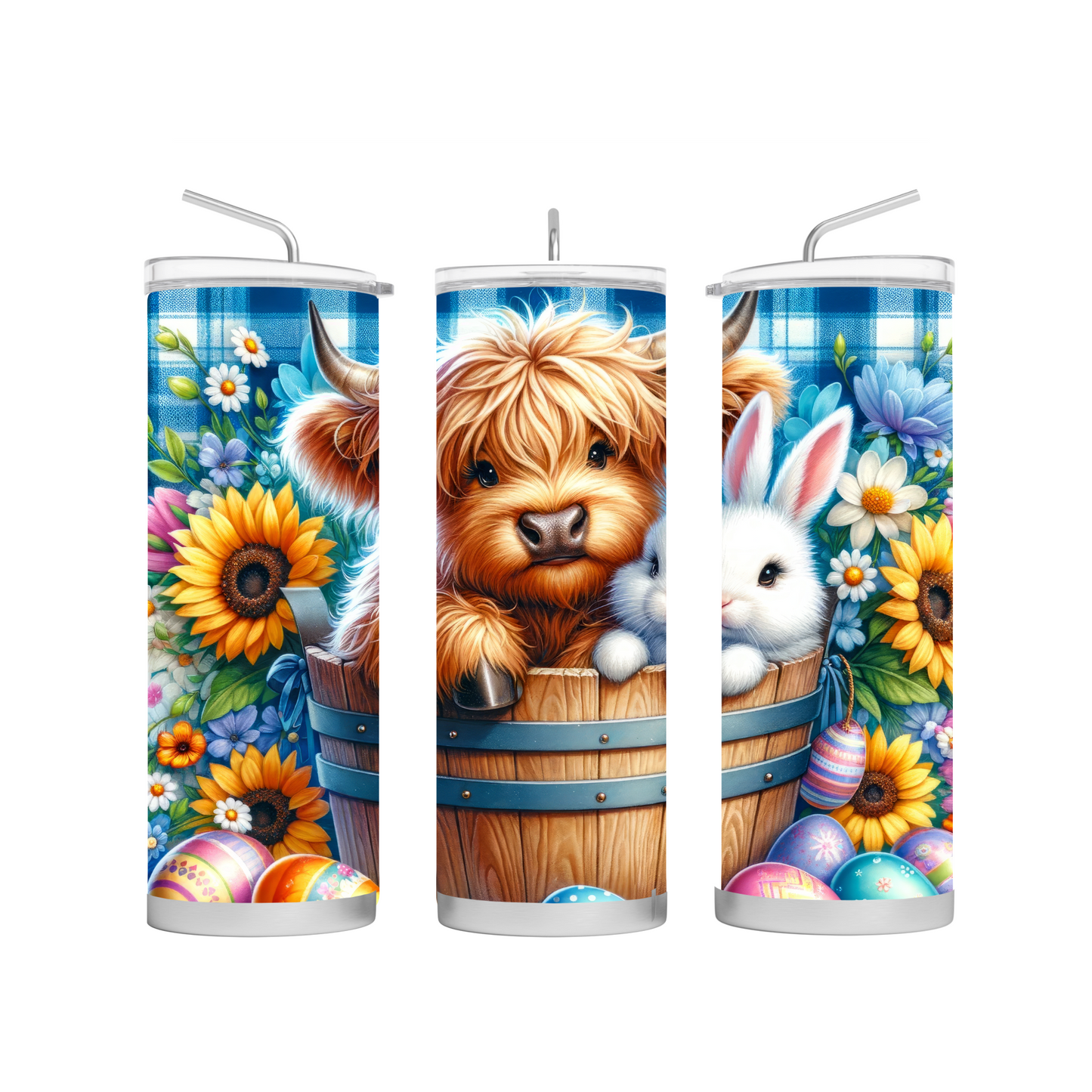 Highland cow and Bunny Tumbler